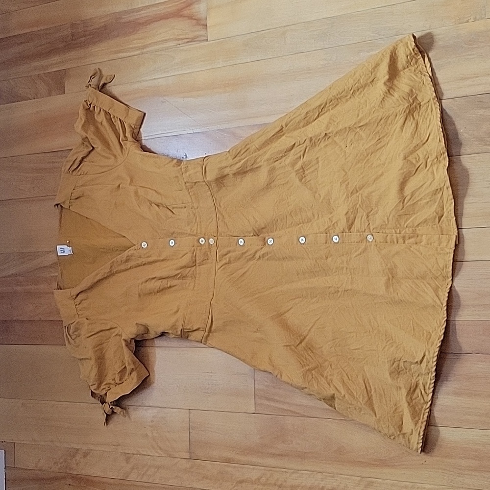 Gap linen cotton mustard dress size 10